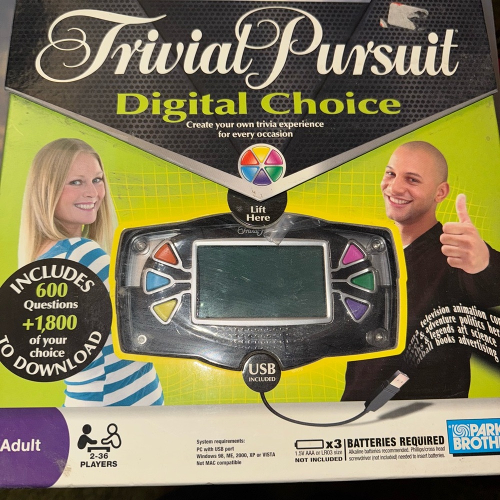 Trivial Pursuit Digital Choice Game - Black and Gray